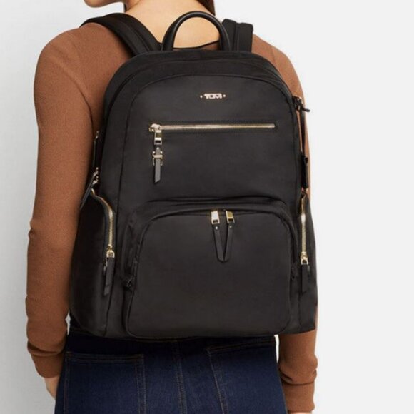 Brand new TUMI /Voyageur Carson Backpack Black/Gold Hardware - Picture 3 of 7